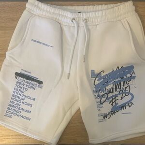 Men's White Graphic Shorts